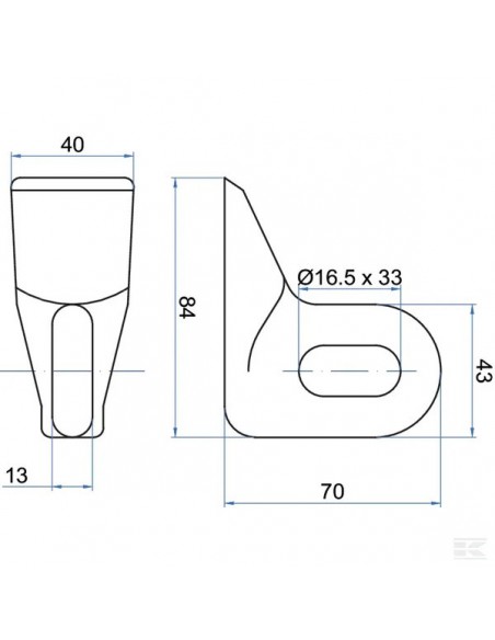 CK2900 - Martillo Bomford Trituradora 84x70x13 mm.