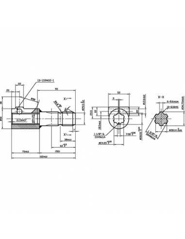 6710100KR - Reductor TDF con Tornillo 1 1/8"-1 3/8" Z6