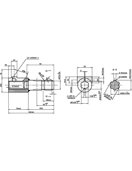 6710100KR - Reductor TDF con Tornillo 1 1/8"-1 3/8" Z6