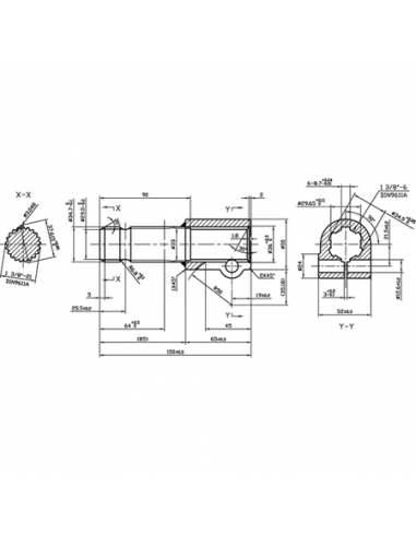 6710121KR - Reductor TDF con Tornillo 1 3/8" Z6 - 1 3/8" Z21