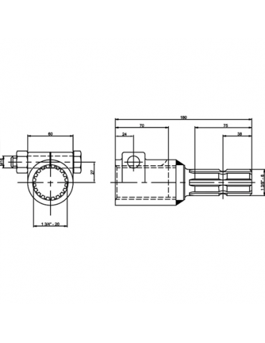 6710166KR - Reductor TDF con Tornillo 1 3/4" Z20 - 1 3/8" Z6