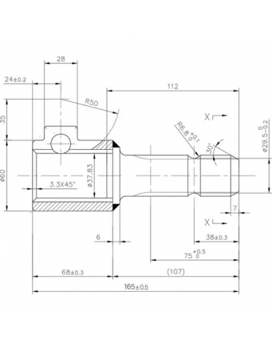 6710006KR - Reductor TDF con Tornillo 1 3/4" Z6 - 1 3/8" Z6