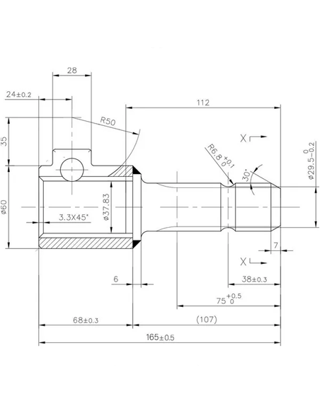 6710006KR - Reductor TDF con Tornillo 1 3/4" Z6 - 1 3/8" Z6