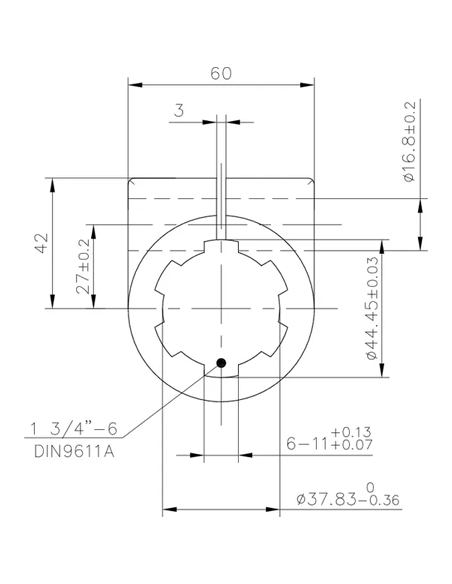6710006KR - Reductor TDF con Tornillo 1 3/4" Z6 - 1 3/8" Z6