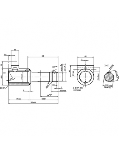 6710216HIKR - Reductor TDF con Tornillo 1 3/4" Z20 - 1 3/8" Z21 6710216HIKR - Reductor TDF con Tornillo 1 3/4" Z20 - 1 3/8" Z21