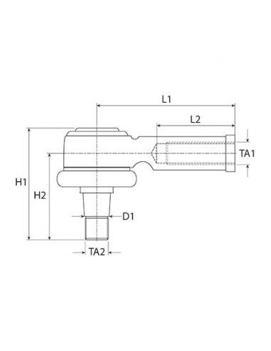 3428955M1GN - Massey Ferguson Rótula Dirección Adaptable M18 x 1.5 Derecha - M16 x 1.5 Derecha 180 mm.