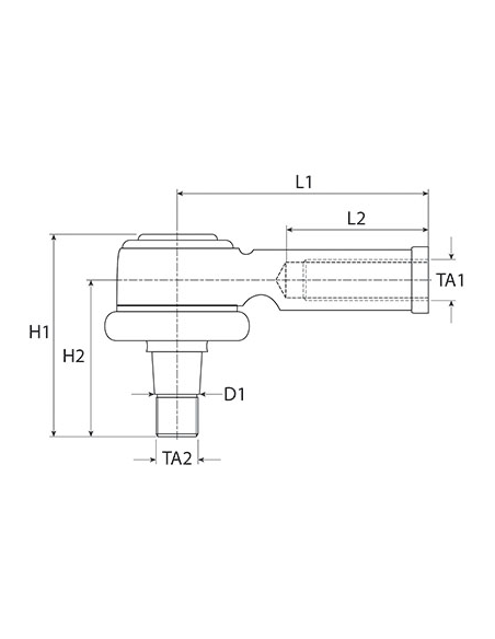3428955M1GN - Massey Ferguson Rótula Dirección Adaptable M18 x 1.5 Derecha - M16 x 1.5 Derecha 180 mm.