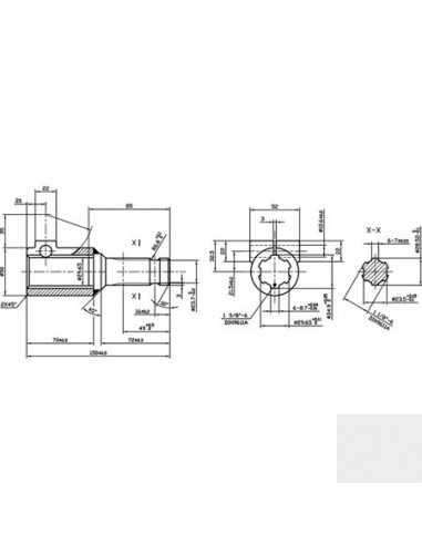 6710103KR - Reductor TDF con Tornillo 1 3/8" Z6 - 1 1/8" Z6