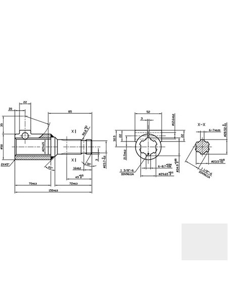 6710103KR - Reductor TDF con Tornillo 1 3/8" Z6 - 1 1/8" Z6