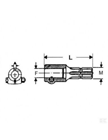 6710103KR - Reductor TDF con Tornillo 1 3/8" Z6 - 1 1/8" Z6