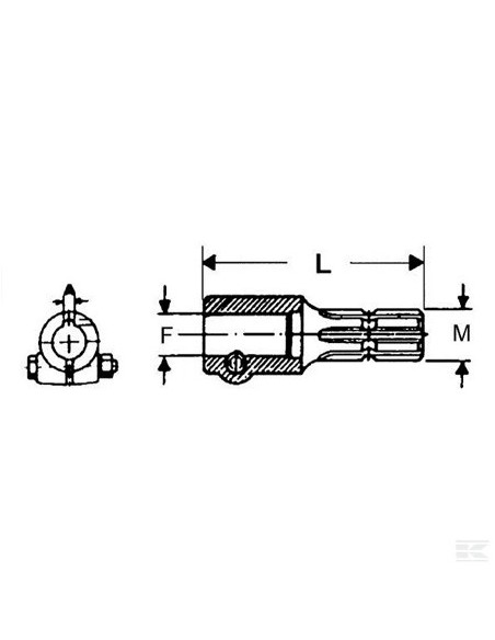 6710103KR - Reductor TDF con Tornillo 1 3/8" Z6 - 1 1/8" Z6