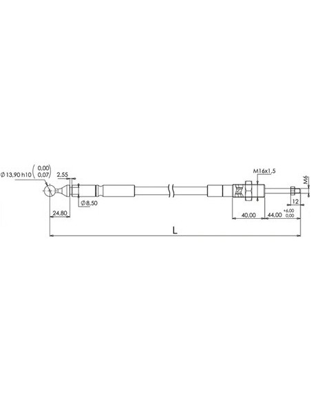 IMCWB1500 - Cable para Joystick Indemar con Punta esférica 1.500 mm. IMCWB1500 - Cable para Joystick Indemar con Punta esférica 1.500 mm.
