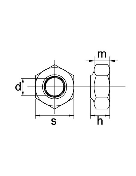 9852010 - Tuerca hexagonal de Brida Autoblocante DIN985 M20x2.50 Acero cincado Clase 10