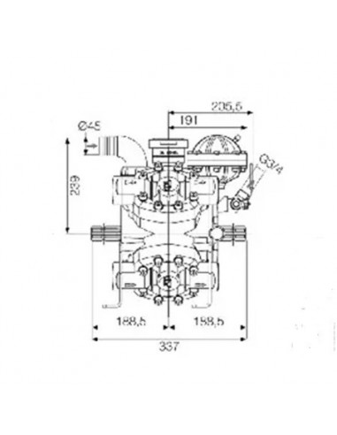 61080001 - Bomba 4 Membranas Comet APS 145 Alta Presión 50 bares 149 l/min 61080001 - Bomba 4 Membranas Comet APS 145 Alta Presión 50 bares 149 l/min
