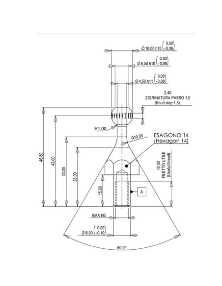 IMCL93717 - Extremo Esférico Fijo M6 Palanca de Mando Indemar