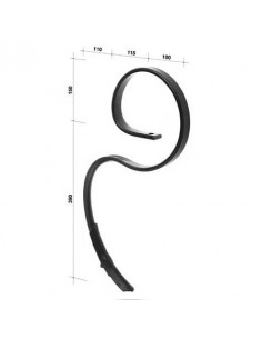 CP5012 - Brazo Cultivador de Muelle Curvo 32x12x540mm con Punta