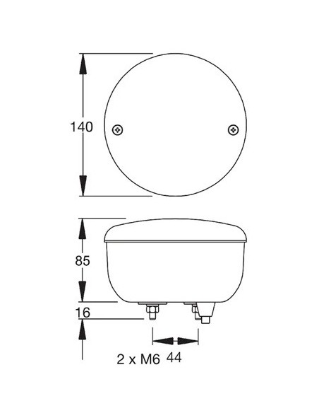 0221900001 - Luz Trasera Redonda 140 mm. 0221900001 - Luz Trasera Redonda 140 mm.