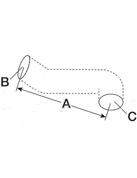 186968M1GN - Massey Ferguson Manguito Inferior Radiador 38x38x280 mm.