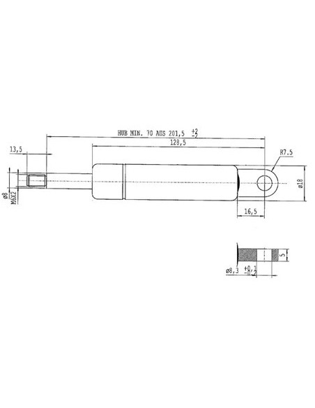 83949895GN - CNH Cilindro Gas Techo L 215 180N