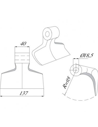CK3720 -Martillo Trituradora Omarv 137x40x18,5 mm.