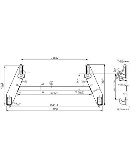 FT2102 - Placa Recta Bastidor Euro Completa 1100x465 mm. FT2102 - Placa Recta Bastidor Euro Completa 1100x465 mm.