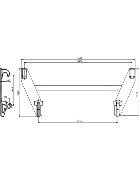 FT2102 - Placa Recta Bastidor Euro Completa 1100x465 mm. FT2102 - Placa Recta Bastidor Euro Completa 1100x465 mm.
