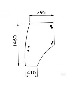 3656165M1GN - Landini Cristal Puerta Izquierda Adaptable Legend / Mythos