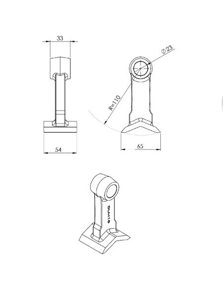 A5408160N - Martillo Trituradora Flail 64x54x3 mm.