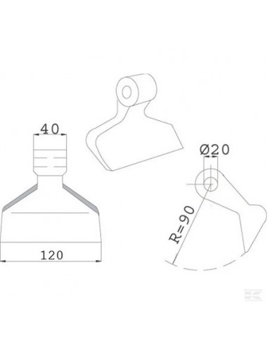 CK1195 - Martillo Trituradora Agrimaster 120x40x20 mm.