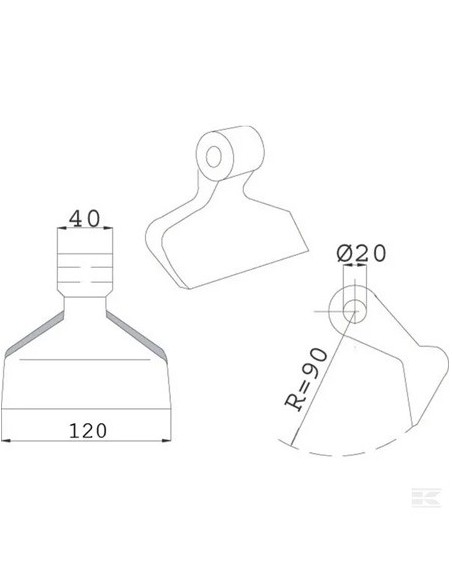 CK1195 - Martillo Trituradora Agrimaster 120x40x20 mm.