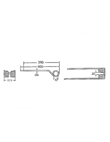 VGPZ340E - Púa Henificadora Giro Derechas PZ Fanex 400 - 500 VGPZ340E - Púa Henificadora Giro Derechas PZ Fanex 400 - 500