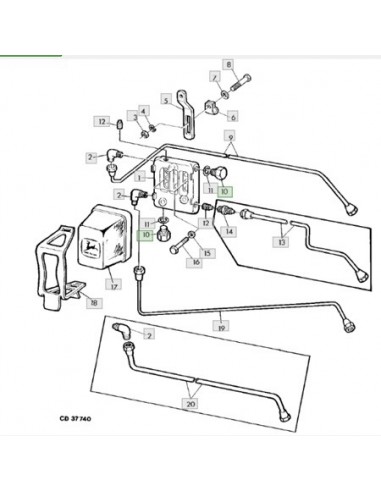 R48071 - John Deere Tornillo Sangrador Filtro Gasoil