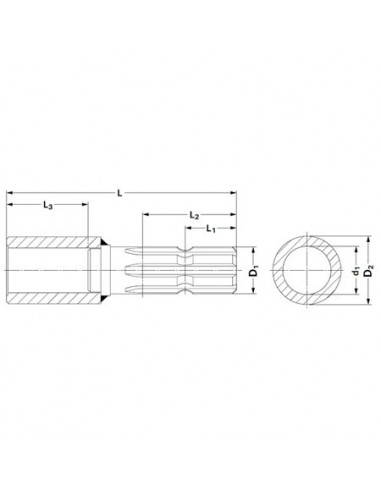 671007KR - Reductor Toma Fuerza 30 mm - 1 3/8" 671007KR - Reductor Toma Fuerza 30 mm - 1 3/8"