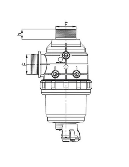3132453 - Filtro Aspiración 80 l-min 1 1/4" 202x122 mm.
