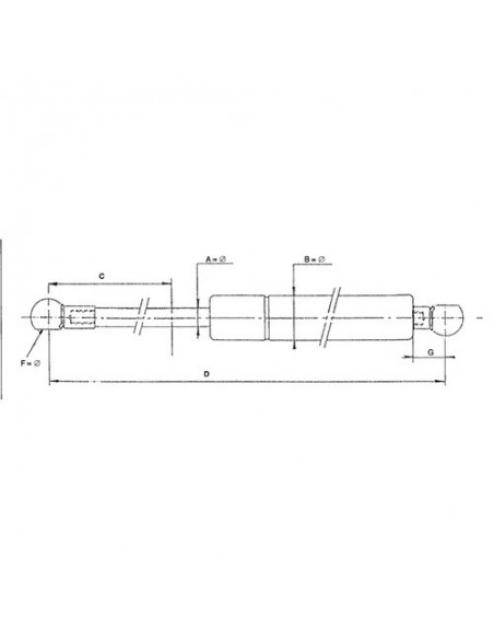 CA490768 - Amortiguador Gas 519,5 mm - 200 N