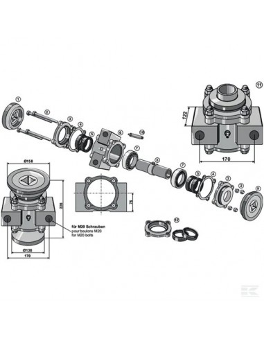 17100042 - Carcasa Monoblock Grada Discos Adaptable Souchu-Pinet