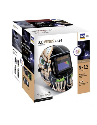 064973GYS - GYS Casco Protección Soldadura  LCD Venus 9/13 G Bones True color
