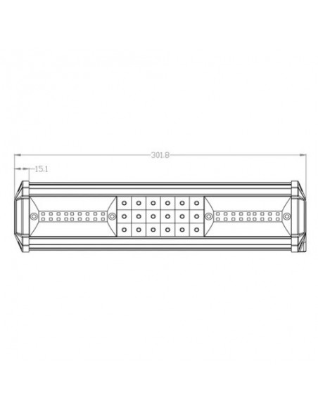 LA10301 - Barra Luces LED 81W 7290 lm 12-24V 304 x 57 mm Haz Dual Blanca 54 LED