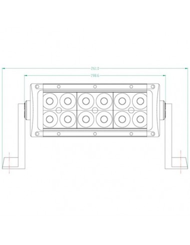 LA10302 - Barra Luces LED 36W 3060 lm 12-24V 193 x 57 mm Proyector  Blanca 12 LED