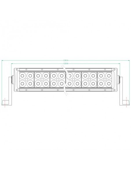 LA10304 - Barra Luces LED 300W 25500 lm 12-24V 1310 x 57 mm Haz Dual Blanca 100 LED