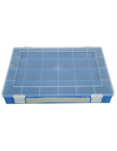 WE6049 - Caja Almacenaje 24 Compartimentos Azul 335 x 225 x 55 mm.