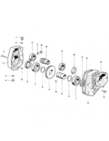 GBR20ST426 - Caja de Engranajes Tipo GBR 20 ST con Brida SAE y Eje de 25 mm