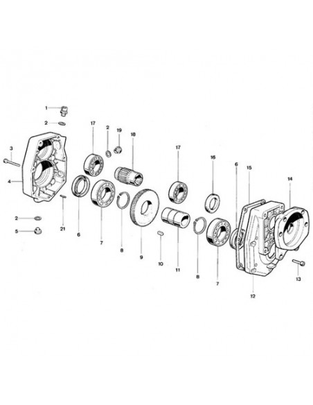 GBR20ST426 - Caja de Engranajes Tipo GBR 20 ST con Brida SAE y Eje de 25 mm