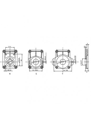 GBF309DST - Borelli Bridas de Conexión SAE-B para GBF30 GBF309DST - Borelli Bridas de Conexión SAE-B para GBF30