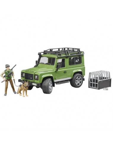 U02587 - Miniatura Camioneta Land Rover Defender con guardabosques y perro