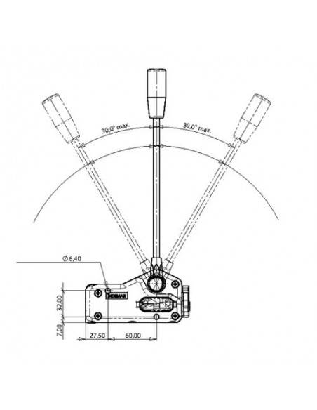 IMSL3076RL - Palanca de Mando un Eje Cable Extremo Horquilla con Bloqueo Retroceso