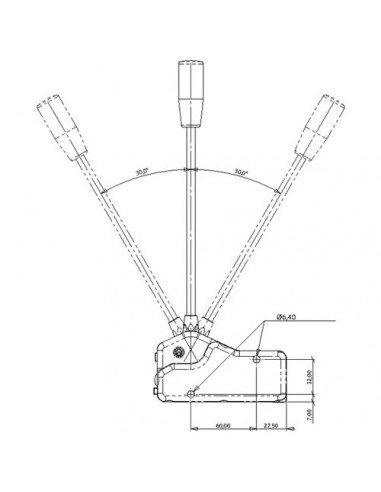IMSL3047NL - Palanca de Mando un Eje Cable Extremo Horquilla