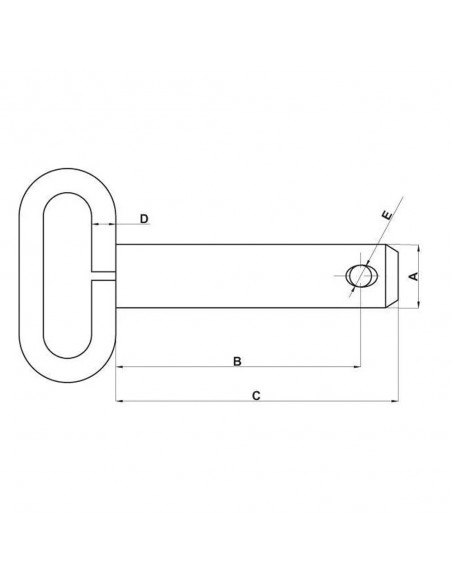 Z538189KR – Bulón con Pasador de Anilla 38x192 mm. Z538189KR – Bulón con Pasador de Anilla 38x192 mm.