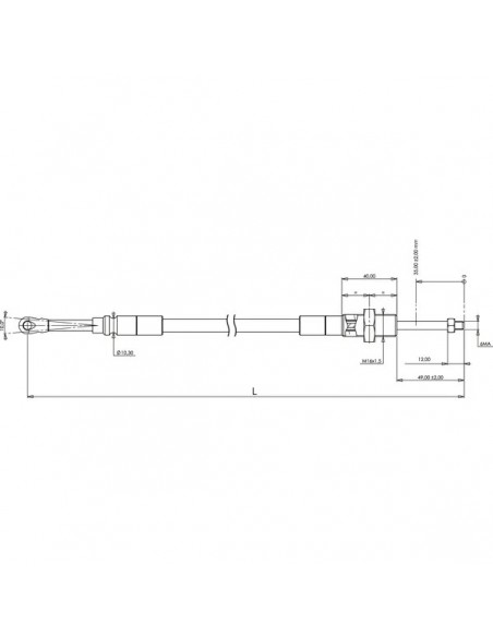 IMCS4000 - Cable Palanca Individual Tipo Horquilla Indemar 4.000 mm.