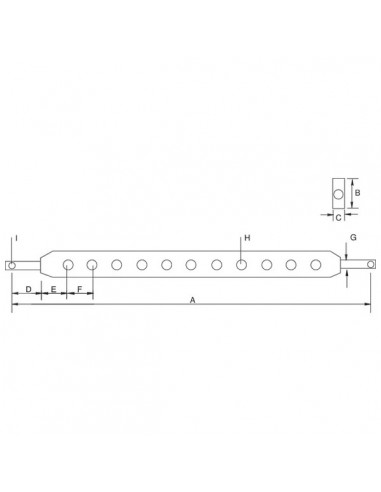 Z612525GP - Barra de Tiro 5 Agujeros 525x63 mm